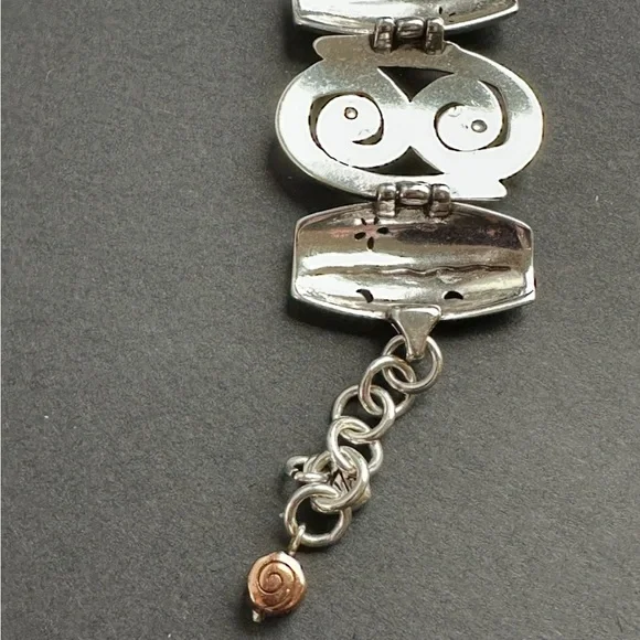 Brighton Bracelet Pablo's Passion Scroll Floral Wide Link Silver Plated 7.5" - Picture 7 of 10